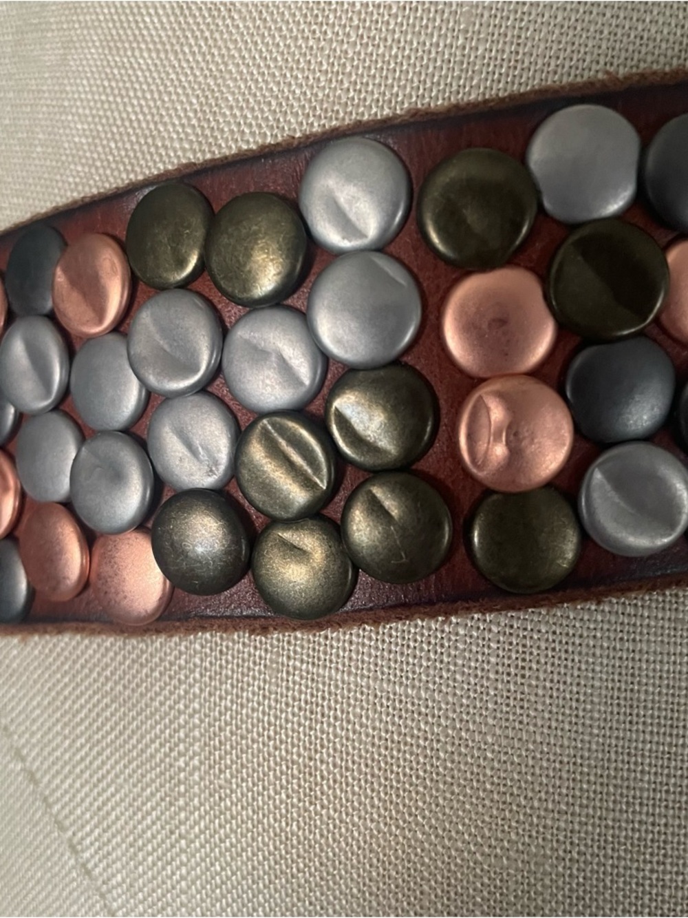 Amsterdam Heritage studded brown leather belt size 95 M/L - Picture 6 of 10